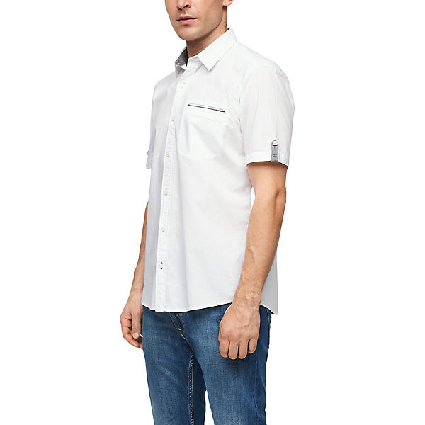 Regular: Hemd aus Baumwollstretch Kurzarmhemden