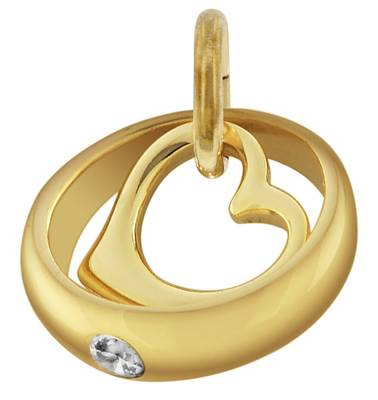 Image of trendor Taufring mit Zirkonia und Herz Gold 585 / 14K Kettenanhänger gold