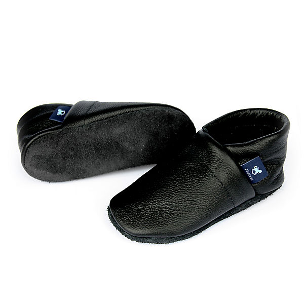 Schuhe Geschlossene Hausschuhe Pantau® Lederpuschen / Hausschuhe / Slipper Uni Schwarz Hausschuhe schwarz