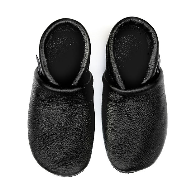 Schuhe Geschlossene Hausschuhe Pantau® Lederpuschen / Hausschuhe / Slipper Uni Schwarz Hausschuhe schwarz