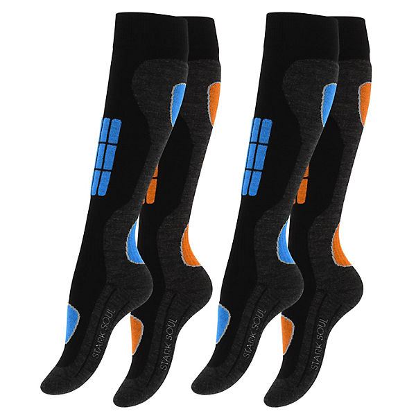 Skisocken 2 Paar Wintersport Socken, Spezialpolsterung Kniestrümpfe