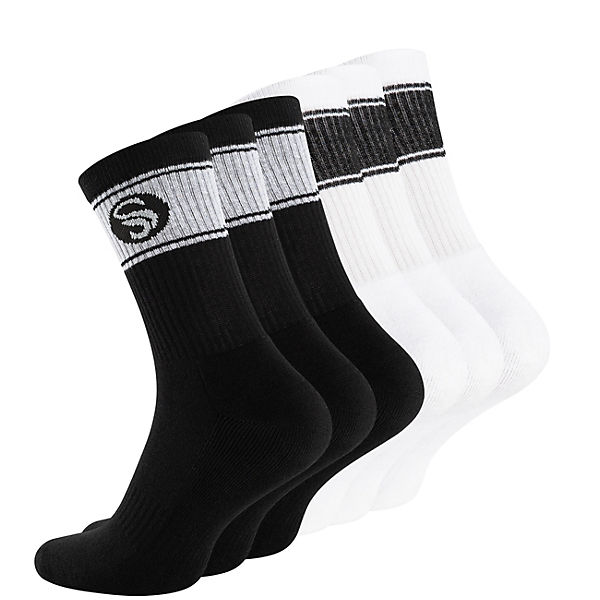 Bekleidung Socken STARK SOUL 6 Paar Sportsocken im RETRO Design - Frotteesohle Socken schwarz/weiß