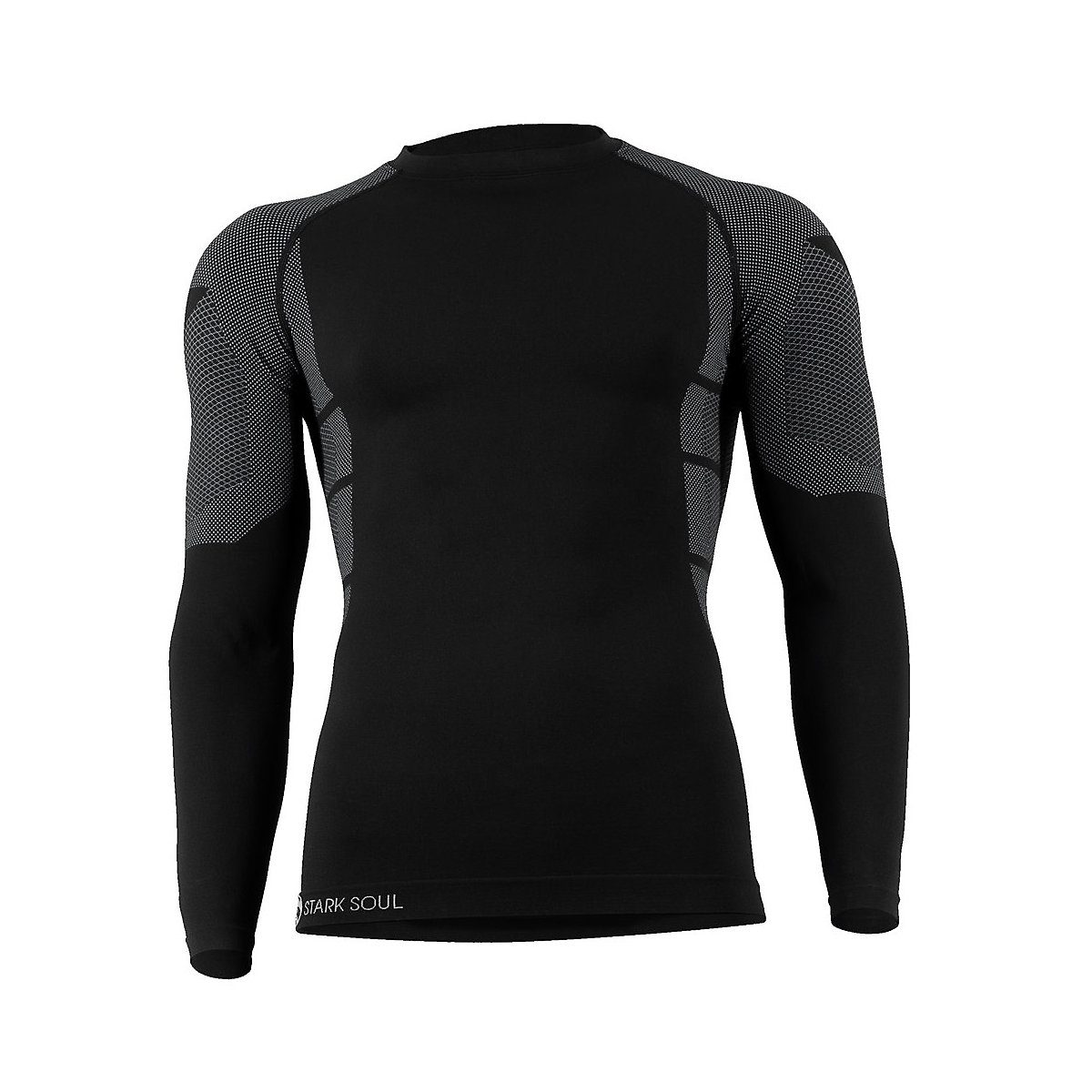 STARK SOUL Skiunterwäsche Hemd Seamless Funktionsunterwäsche Funktionsshirts schwarz/grau