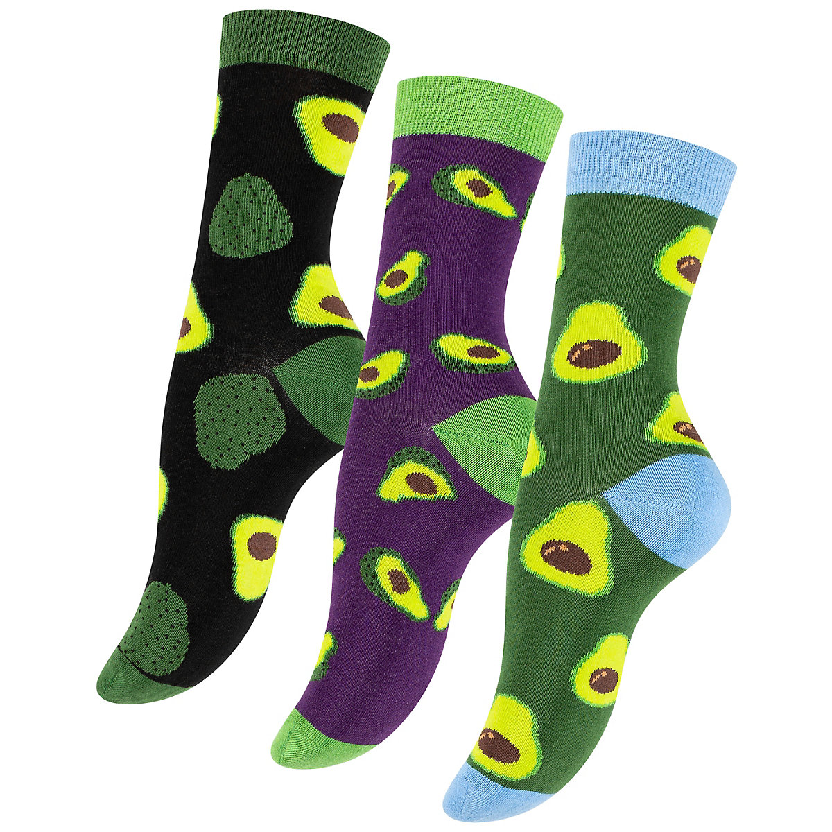 Vincent Creation® 3 Paar Avocado Socken Socken bunt