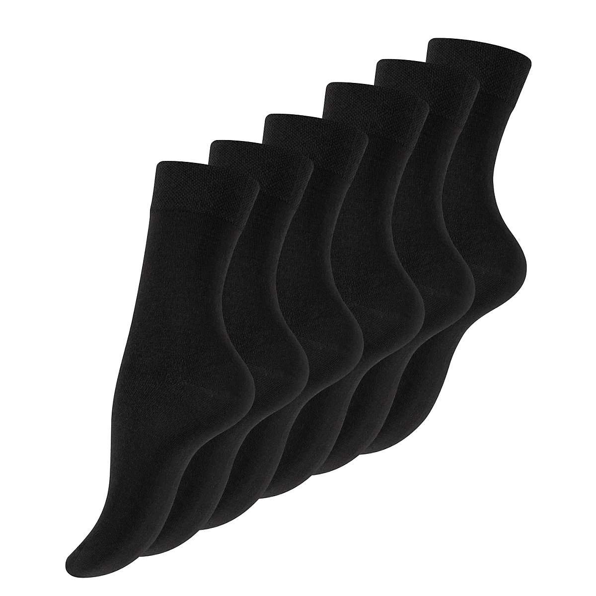 Cotton Prime Gesundheitssocken 6 Paar ohne Gummibund Socken schwarz