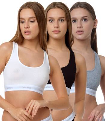 yenita® Bustier (3er Set) Modern-Sports-Collection Bustiers schwarz-kombi