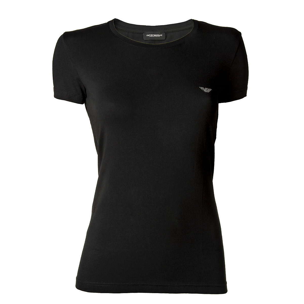 Emporio Armani Damen T-Shirt Rundhals Loungewear Kurzarm Stretch Cotton T-Shirts schwarz