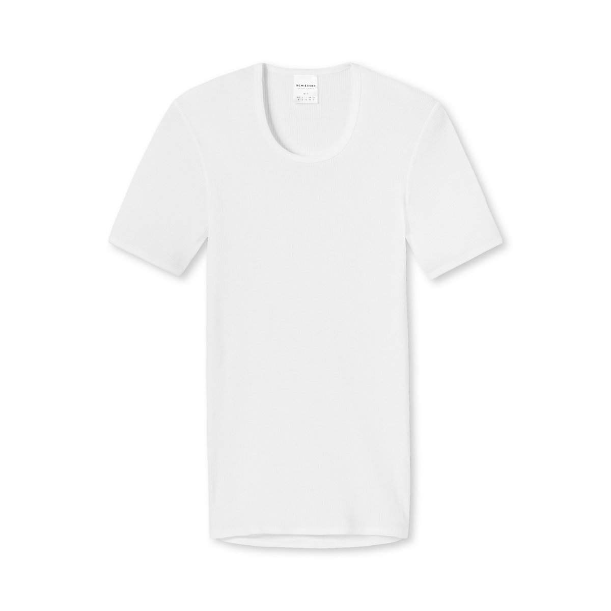 SCHIESSER Herren 1/2 Arm T-Shirt Unterhemd Jacke Original Doppelripp Weiß T-Shirts weiß