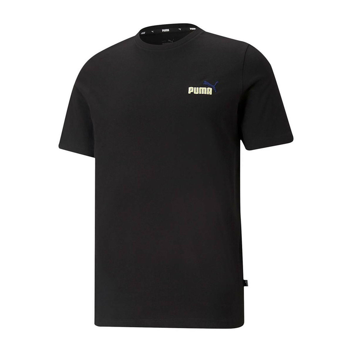 PUMA Herren T-Shirt ESS Essentials Embroidery Logo Tee Rundhals Kurzarm uni T-Shirts schwarz