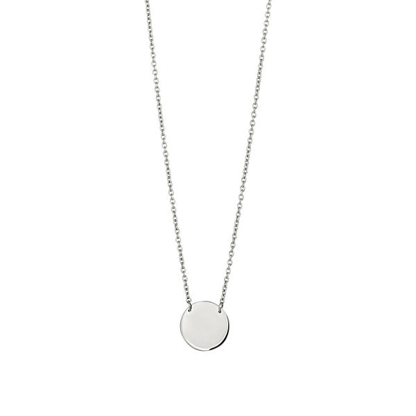 Accessoires Halsketten Cai Collier 925/-Sterling Silber rhodiniert Plättchen Boho rhodiniert Halsketten weiß