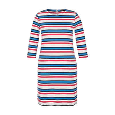 Jersey-Streifen-Kleid mit aufgesetzten Taschen Jerseykleider