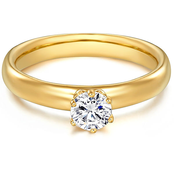 Ring Sterling Silber gelbgold Zirkonia weiß Ringe