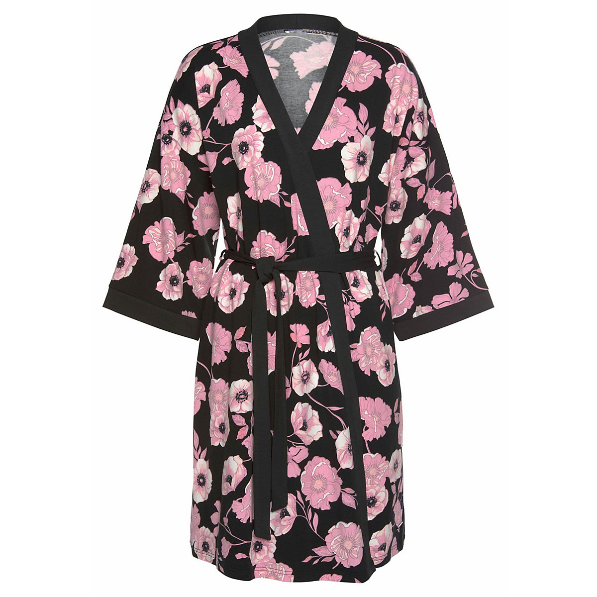 LASCANA Kimono schwarz/rosa