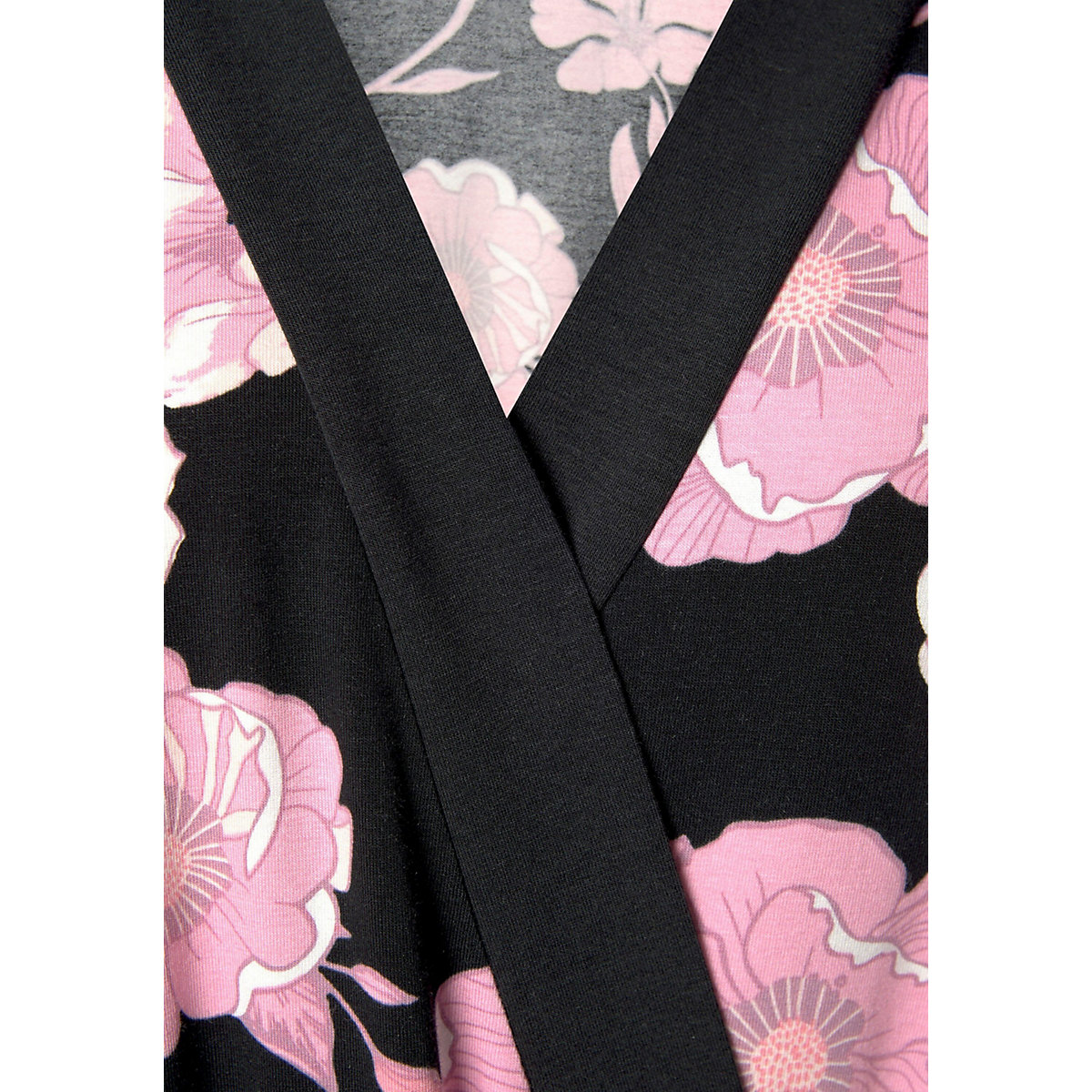 LASCANA Kimono schwarz/rosa