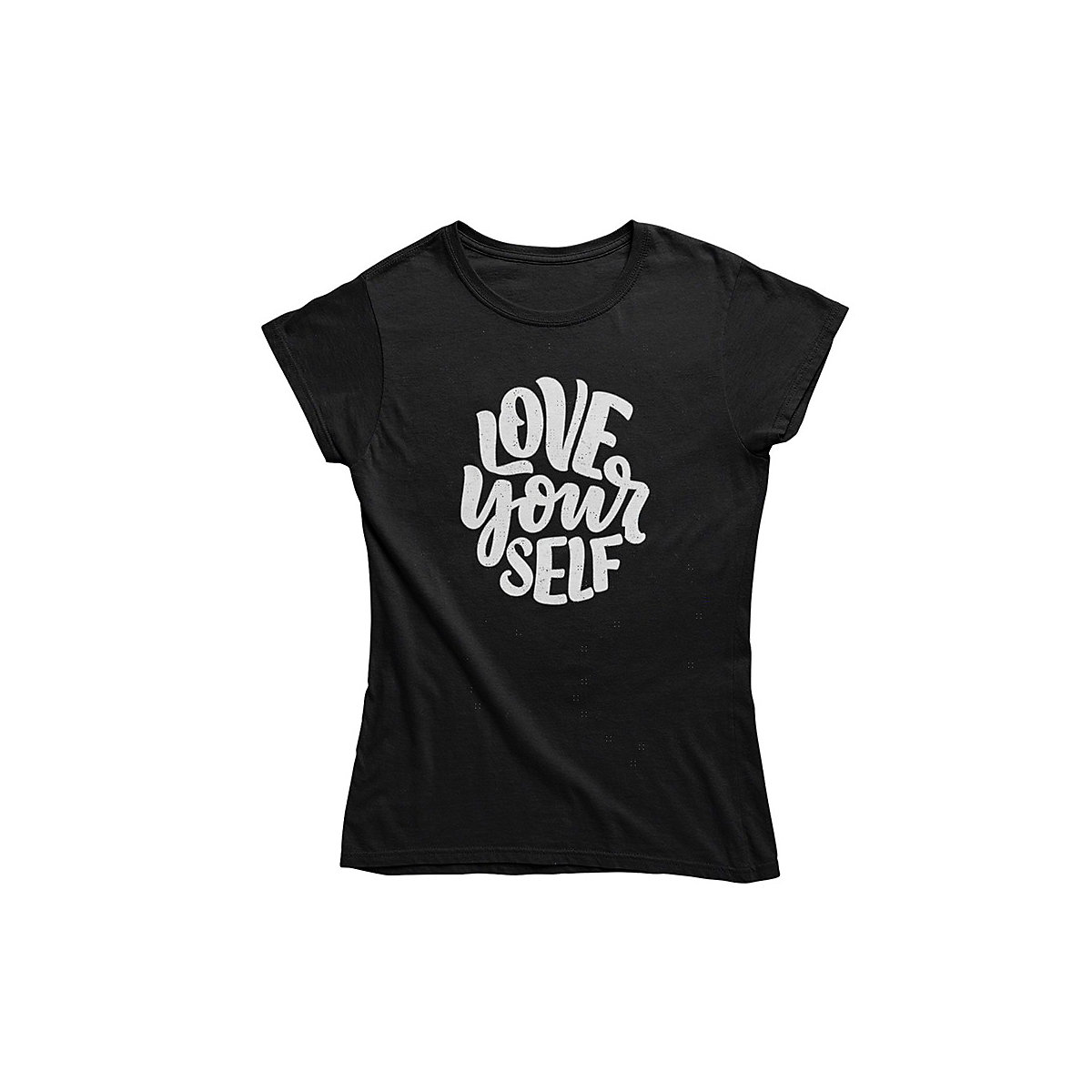 mamino Damen T Shirt -Love yourself T-Shirts schwarz