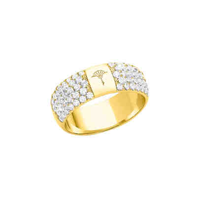 Ring für Damen, Sterling Silber 925 vergoldet, Zirkonia (synth.) Ringe