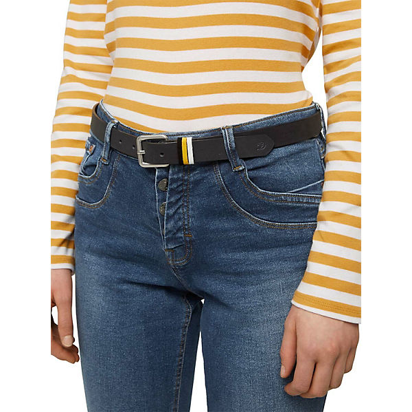 Accessoires Klassische Gürtel TOM TAILOR Denim Belts Veloursleder Gürtel mit farbigen Schlaufen Gürtel schwarz Accessoires Klassische Gürtel TOM TAILOR Denim Belts Veloursleder Gürtel mit farbigen Schlaufen Gürtel schwarz