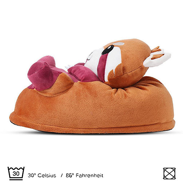 Schuhe Geschlossene Hausschuhe Corimori® Plüsch Tierpantoffeln für Kinder Einheitsgröße 25-33 5 Hausschuhe orange