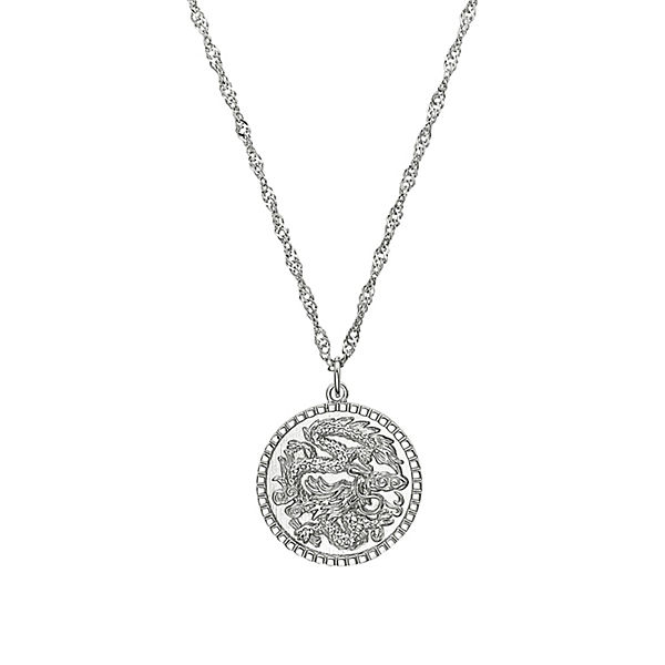 Accessoires Halsketten NOELANI Kette mit Anhänger für Damen Sterling Silber 925 Drachen Halsketten silber