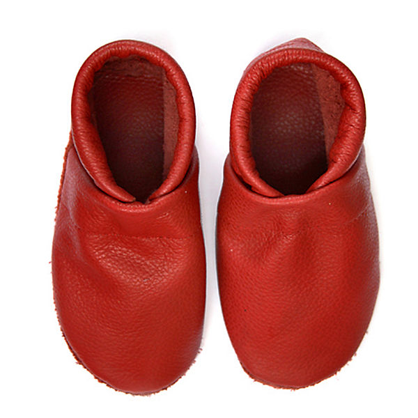 Schuhe Geschlossene Hausschuhe Pantau® Lederpuschen / Hausschuhe / Slipper Uni Rot Hausschuhe rot