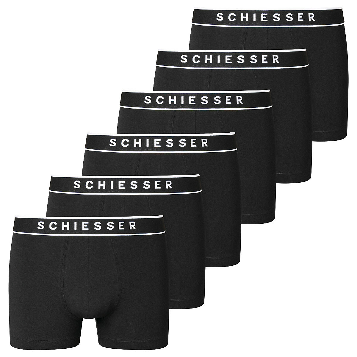 SCHIESSER Shorts / Pants 6er Pack 95/5 Organic Cotton Panties schwarz