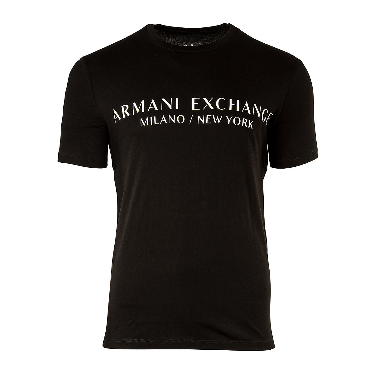 ARMANI EXCHANGE A|X Herren T-Shirt Schriftzug Rundhals Cotton Stretch T-Shirts schwarz