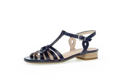 Gabor Damen Riemchensandalen – Bequeme Flats Mit 5 Cm Absatz, Klettverschluss, Aus Glattleder