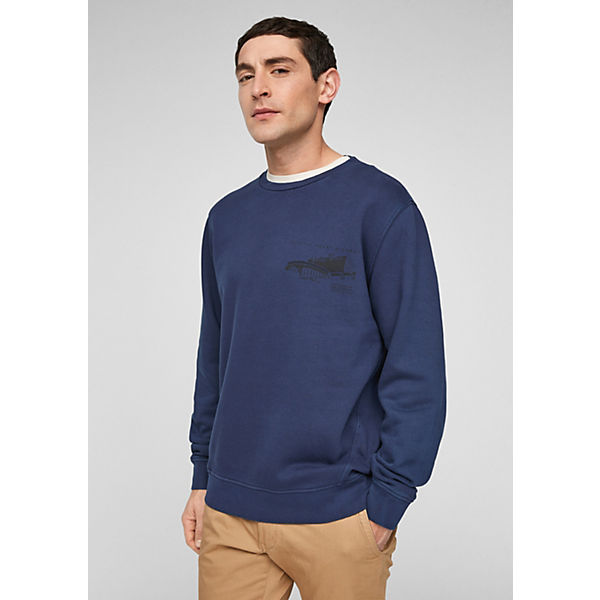 Bekleidung Sweatshirts s.Oliver Weicher Sweater mit Print Sweatshirts blau Bekleidung Sweatshirts s.Oliver Weicher Sweater mit Print Sweatshirts blau