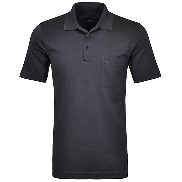 Bekleidung Poloshirts RAGMAN Softknit-Polo fein gestreift Poloshirts schwarz/blau
