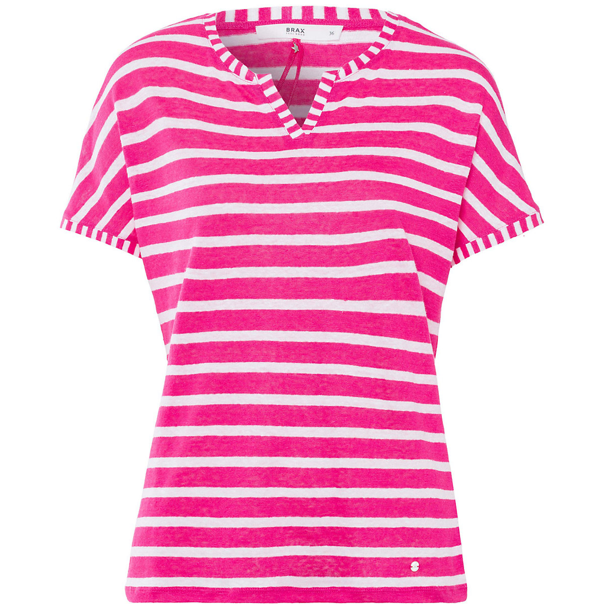 BRAX V-Kragen T-Shirt pink