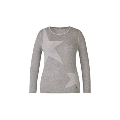 Rabe Rundhalspullover silber