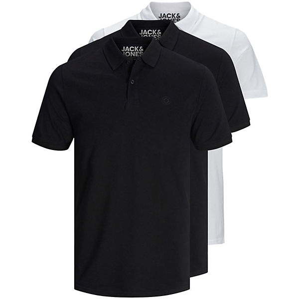 Bekleidung Poloshirts JACK & JONES Poloshirt Basic Poloshirts schwarz/weiß