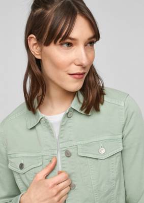 Q/S designed by, Jeansjacke aus Baumwollstretch Jeansjacken, grün