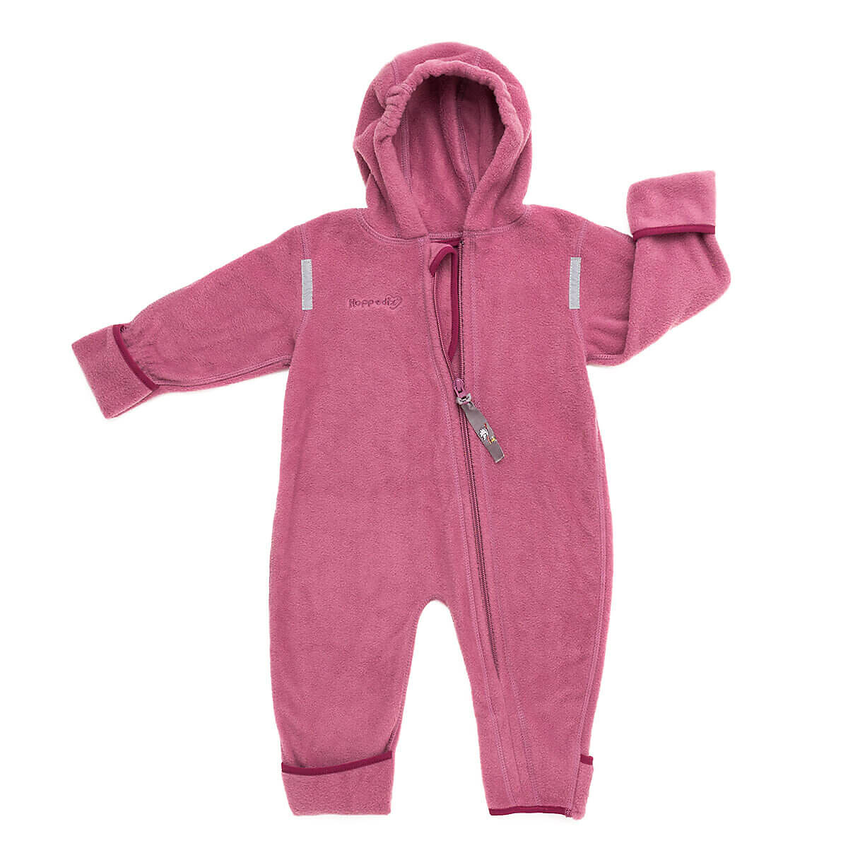 Hoppediz Overall aus Fleece Babyeinteiler beere rosa/lila