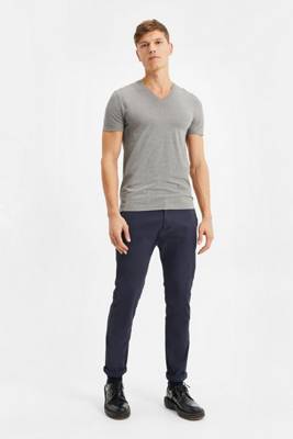 WE Fashion Heren organic cotton T-shirt T-Shirts grau PR8339