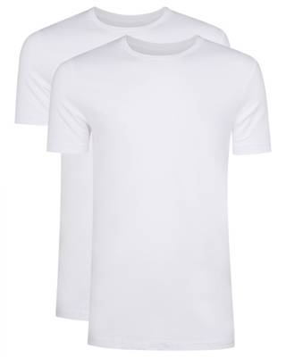 WE Fashion HERREN-T-SHIRT EXTRA LANG 2ER-PACK T-Shirts weiß