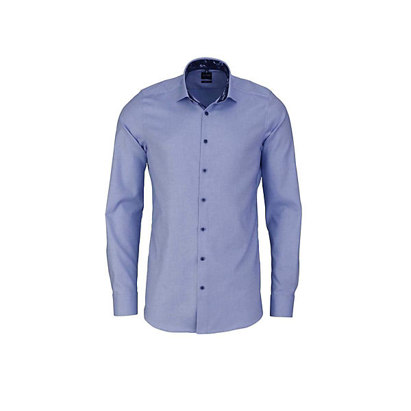 Bekleidung Langarmhemden OLYMP Langarm Business Hemd blau Bekleidung Langarmhemden OLYMP Langarm Business Hemd blau