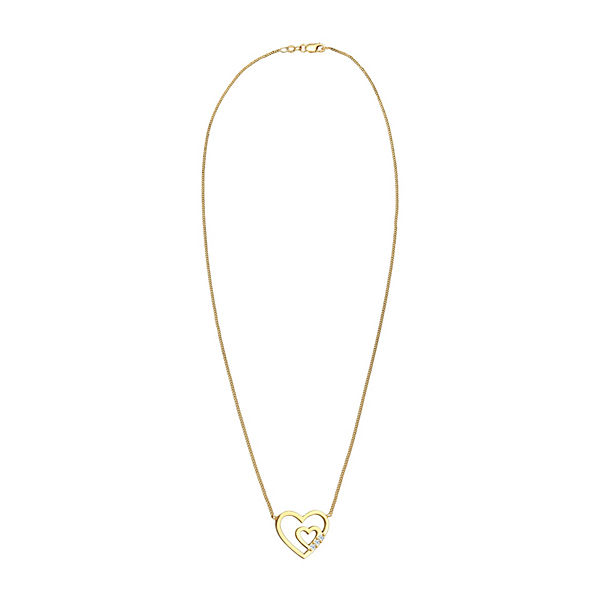 Accessoires Halsketten Elli DIAMONDS Elli Diamonds Halskette Herzen Offen Liebe Diamant (0.045 Ct.) 925 Silber Halsketten gold Accessoires Halsketten Elli DIAMONDS Elli Diamonds Halskette Herzen Offen Liebe Diamant (0.045 Ct.) 925 Silber Halsketten gold