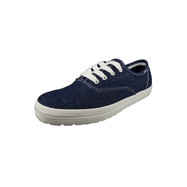 Schuhe Sneakers Low Keds Damen Low Sneaker Champion TRX Eco WF64476 Blau Denim Textil Sneakers Low blau
