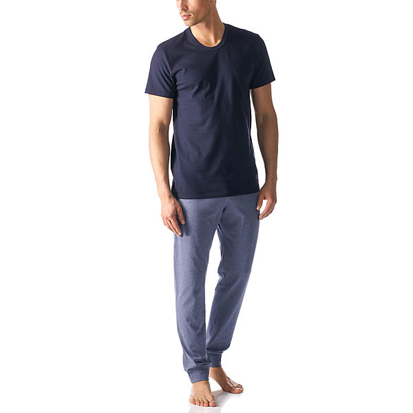 Bekleidung Pyjamas Mey Pyjama kurz blau
