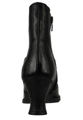 , Damen Leder Stiefelette Ankle Boot Rococo Black Schwarz S-649