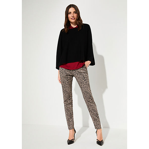 Bekleidung Stoffhosen comma Satinpants mit aufregendem Leopardenmuster Stoffhosen braun Bekleidung Stoffhosen comma Satinpants mit aufregendem Leopardenmuster Stoffhosen braun