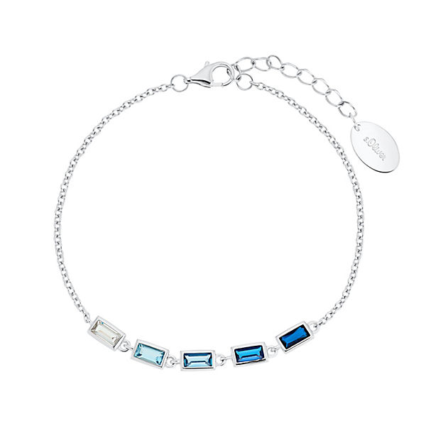 Accessoires Armbänder s.Oliver Armband für Damen 925 Sterling Silber | Rainbow blau Armbänder blau