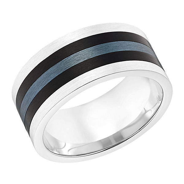 Ring für Herren, Edelstahl mit IP Schwarz | 10 mm breit Ringe