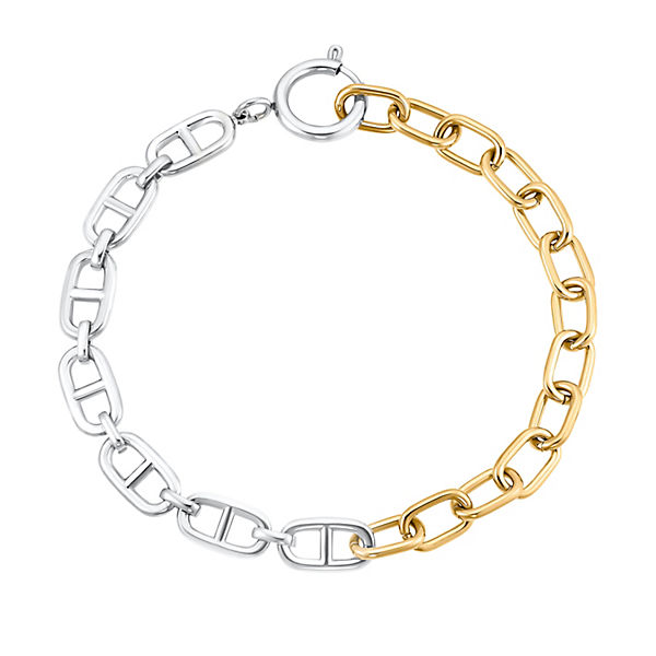 Accessoires Armbänder s.Oliver Armband für Damen Edelstahl IP Gold | Chain Mix Armbänder gold/silber
