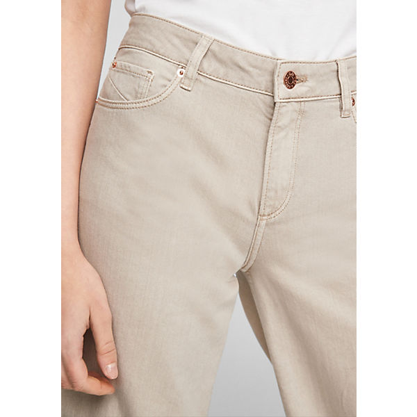 Bekleidung Straight Jeans QS by s.Oliver Regular Fit: Culotte Jeanshosen beige