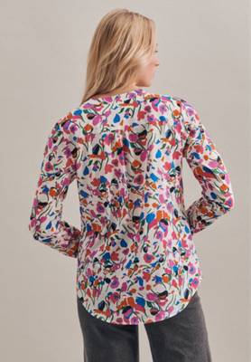 seidensticker Schlupfbluse Langarm Floral Langarmblusen ecru