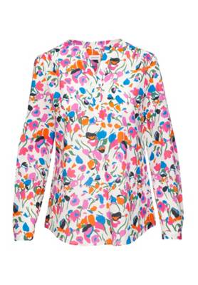 seidensticker Schlupfbluse Langarm Floral Langarmblusen ecru
