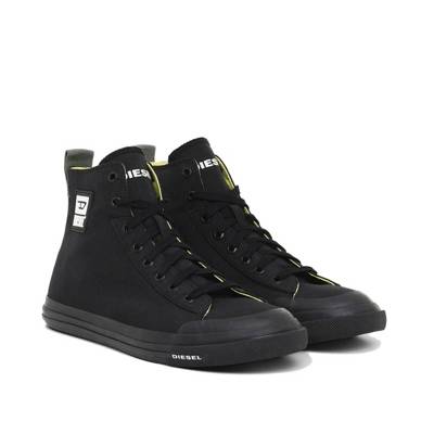 DIESEL Herren High Sneaker S-Astico Mid Cut High Tops Leder Sneakers Low schwarz