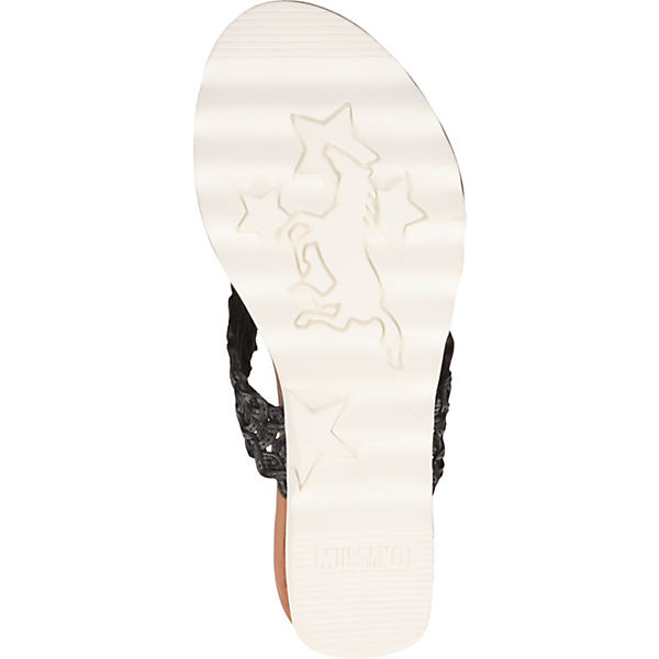 Schuhe T-Steg-Sandalen MUSTANG Zehensteg T-Steg-Sandalen schwarz